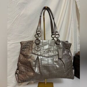 Coach Silver Croc-Embossed Women's Bag